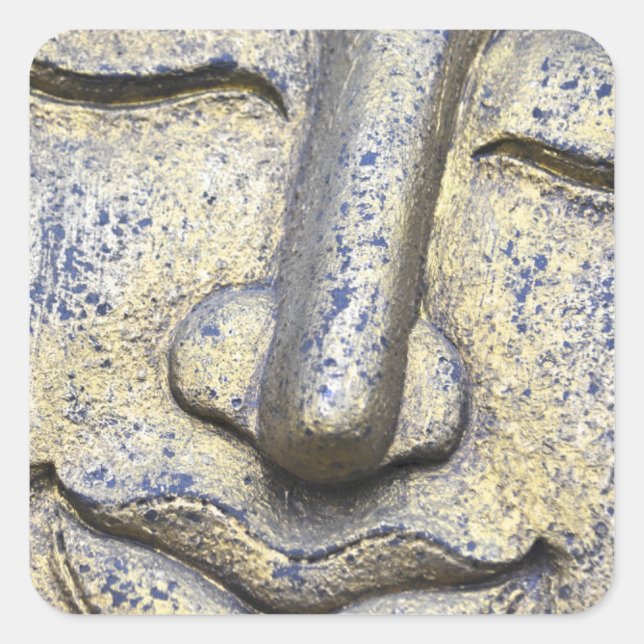 Pegatina Cuadrada Buddha Face Zen Harmony Buddhahood (Anverso)
