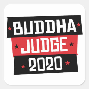 Pegatina Cuadrada Buddha Juez 2020
