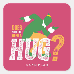 Pegatina Cuadrada Buddy the Elf   ¿Alguien necesita un abrazo?