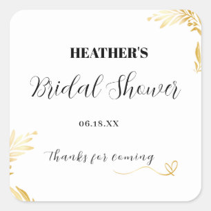 Pegatina Cuadrada Budget rústico Ducha dorada Bridgerton, gold