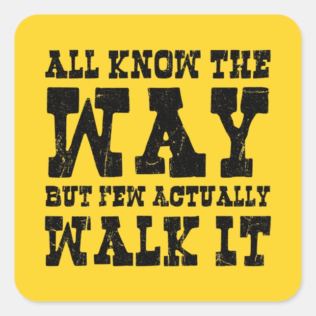 Pegatina Cuadrada Budismo zen Espagueti estilo occidental (Anverso)