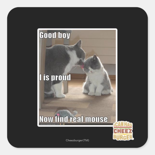 Pegatina Cuadrada Buen chico (Anverso)