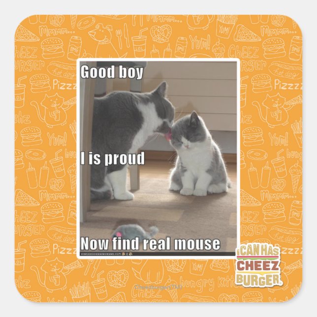 Pegatina Cuadrada Buen chico (Anverso)