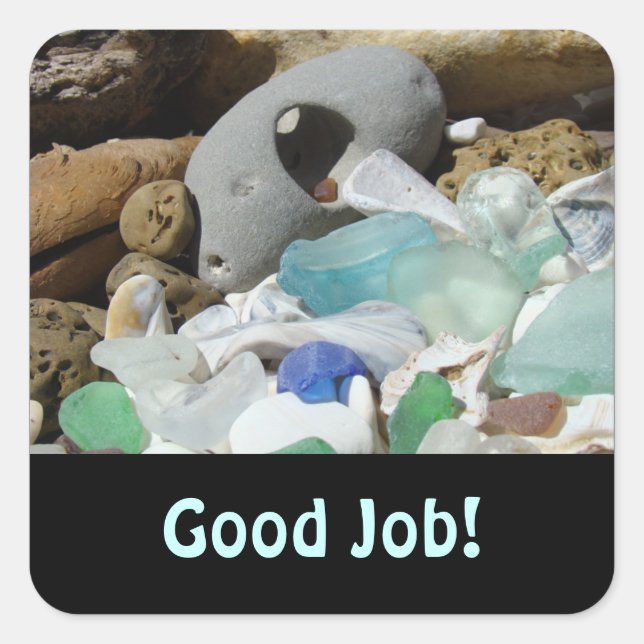 Pegatina Cuadrada ¡Buen trabajo! pegatinas Maestros Padres Hijos (Anverso)