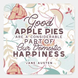 Pegatina Cuadrada Buena cotización de Apple Pies