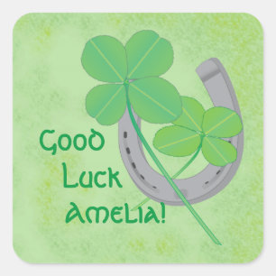 Pegatina Cuadrada Buena suerte