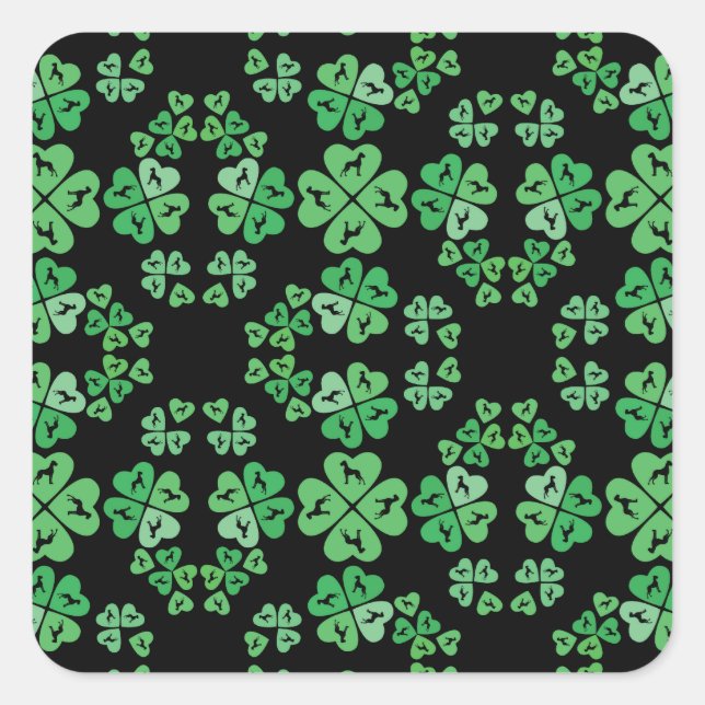 Pegatina Cuadrada Buena Suerte (Anverso)