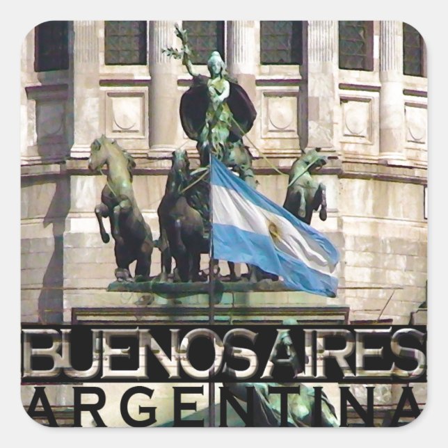 Pegatina Cuadrada Buenos Aires (Anverso)