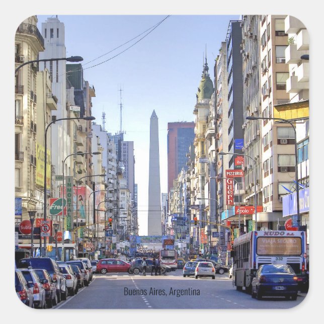 Pegatina Cuadrada Buenos Aires, Argentina (Anverso)
