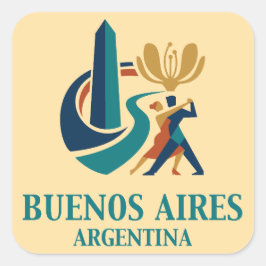 Pegatina Cuadrada Buenos Aires Argentina