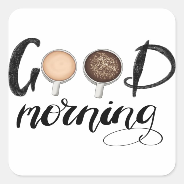 Pegatina Cuadrada Buenos días (Anverso)