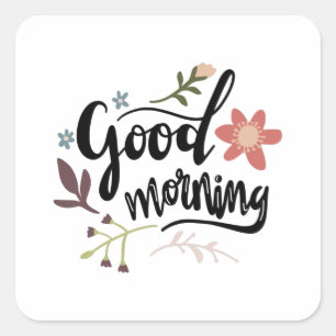 Pegatina Cuadrada Buenos días