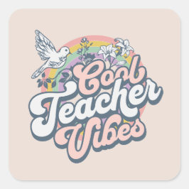 Pegatina Cuadrada Buenos vídeos del profesor