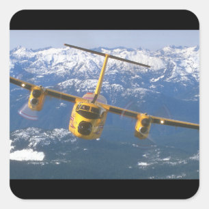 Pegatina Cuadrada Búfalo De Havilland. (Avión militar de búfalo)