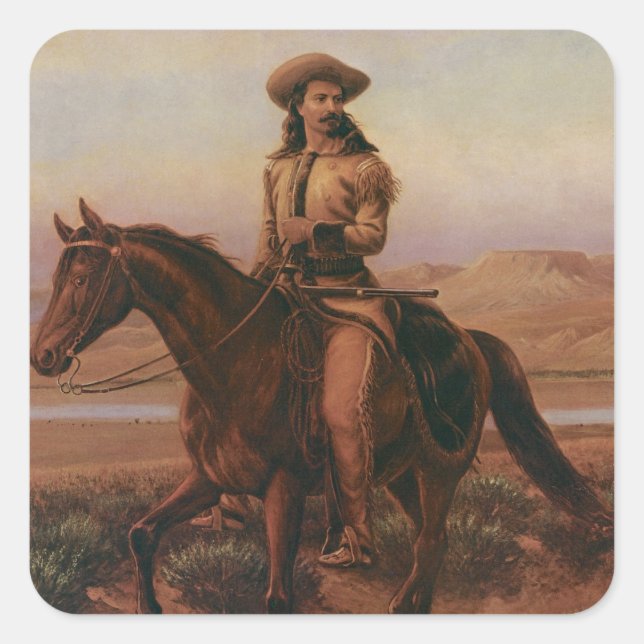 Pegatina Cuadrada Buffalo Bill (Anverso)