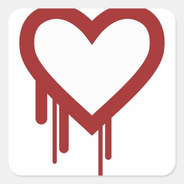 Pegatina Cuadrada Bug Heartbleed 2014 - Alta calidad (Anverso)