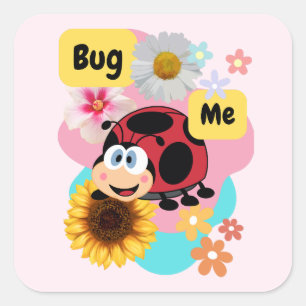Pegatina Cuadrada Bug Me: Ladybug