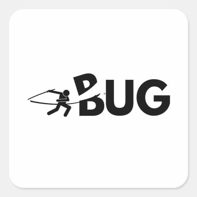 Pegatina Cuadrada Bug slasher (Anverso)