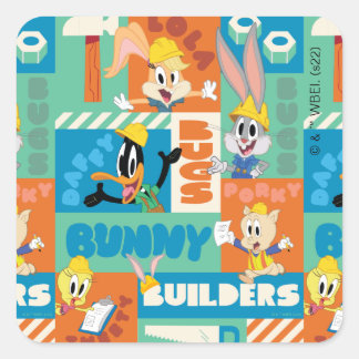 Pegatina Cuadrada BUGS BUNNY BUILDERS™| Patrón de cuadrícula de cara