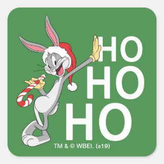 Pegatina Cuadrada BUGS BUNNY™ Con Candy Cane