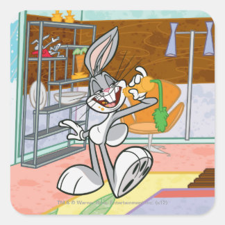 Pegatina Cuadrada BUGS BUNNY™ Con Zanahoria