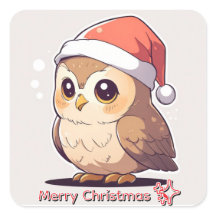 Búho en casa por Navidad" divertido sticker de som