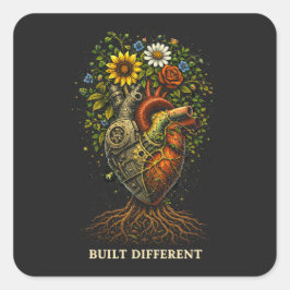 Pegatina Cuadrada Built Different