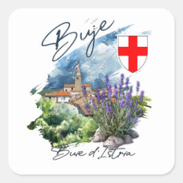 Pegatina Cuadrada Buje Croacia