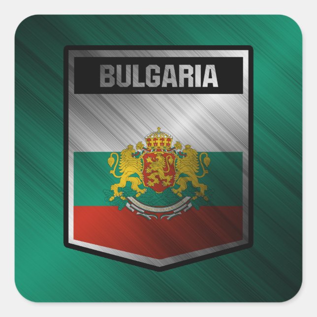 Pegatina Cuadrada Bulgaria (Anverso)
