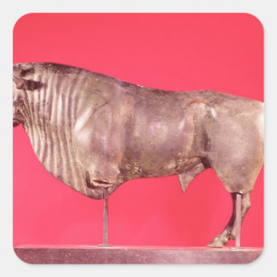 Pegatina Cuadrada Bull con tres cuernos, de Avrigney
