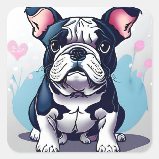 Pegatina Cuadrada Bulldog Bliss