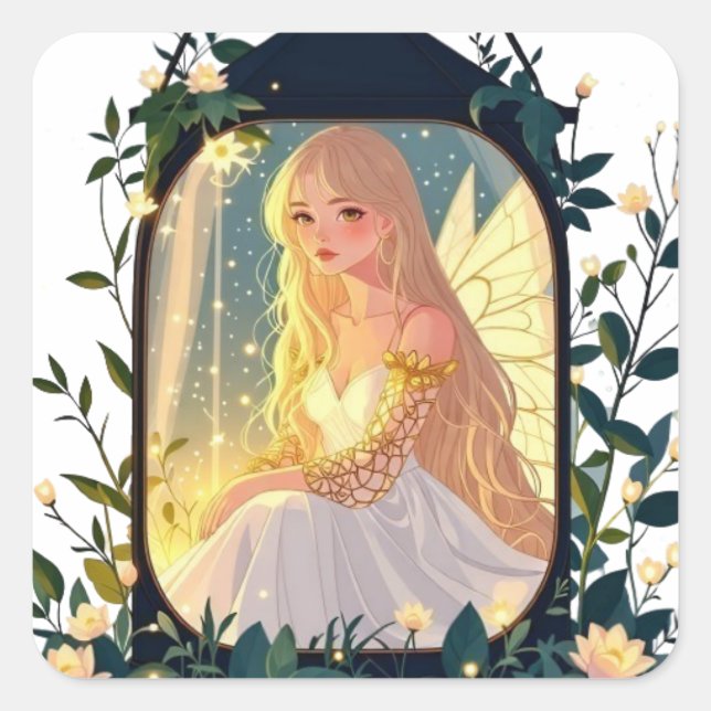 Pegatina Cuadrada Bullet Journaling Series5 - Terrarium Chica 5 (Anverso)