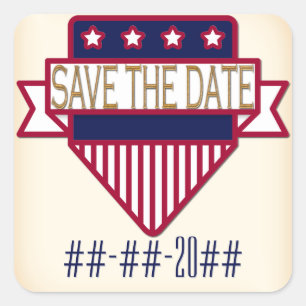 Pegatina Cuadrada Bully Pulpit 1904 (colección Boda)