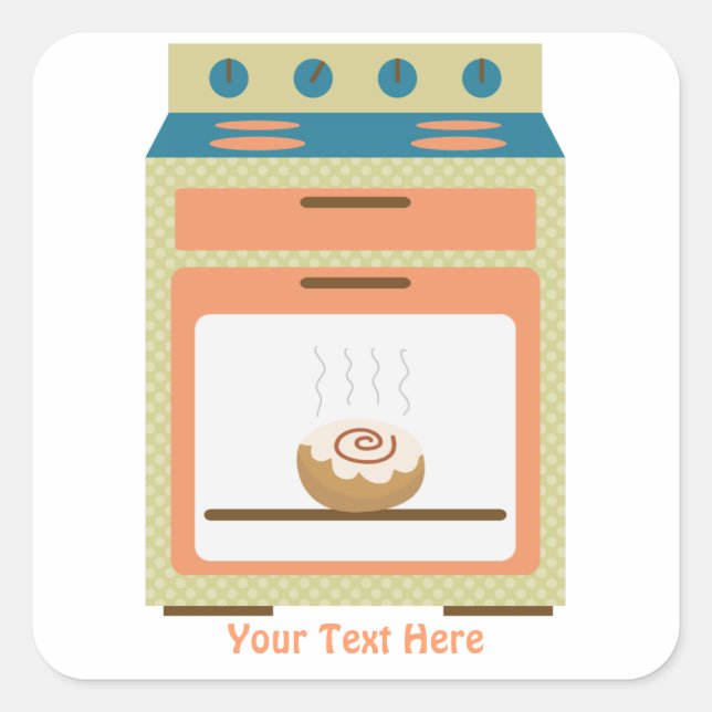 Pegatina Cuadrada Bun In Oven (personalizable) (Anverso)