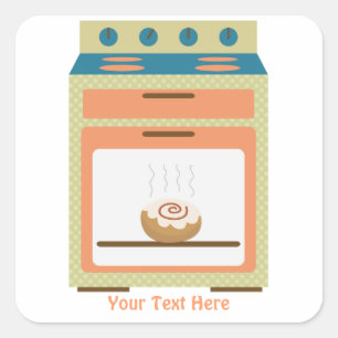 Pegatina Cuadrada Bun In Oven (personalizable)