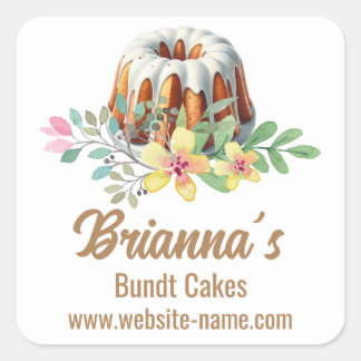 Pegatina Cuadrada Bundt Cake Bakery