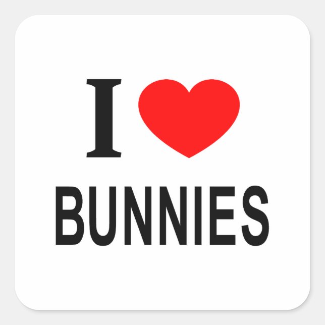 PEGATINA CUADRADA ❤️ BUNNIES ME ENCANTAN LOS BUNNIES Y LOS BUNNIES D (Anverso)