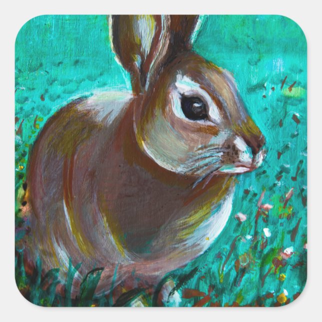 Pegatina Cuadrada Bunny (Anverso)