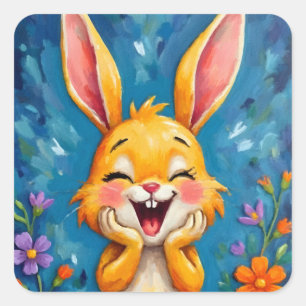 Pegatina Cuadrada Bunny Bliss