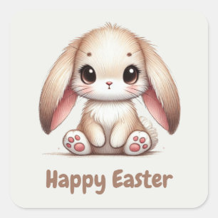 Pegatina Cuadrada Bunny Eared Wonder