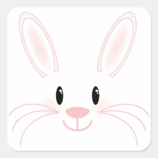 Pegatina Cuadrada Bunny Face