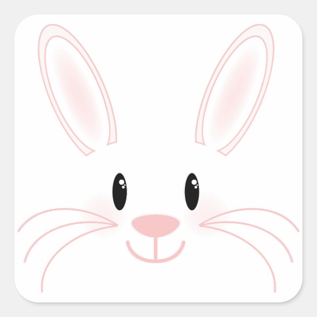 Pegatina Cuadrada Bunny Face (Anverso)