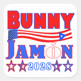 Pegatina Cuadrada bunny jamon sticker