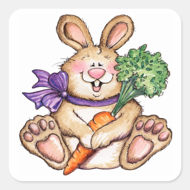 Pegatina Cuadrada Bunny - Pegatinas (Anverso)