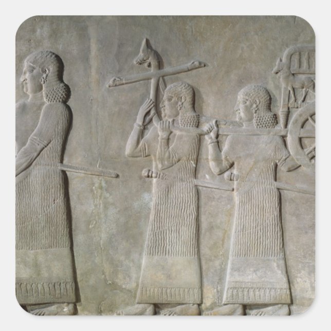 Pegatina Cuadrada Buques de bebida y el carruaje real (Anverso)