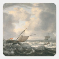 Buques en un mar agitado
