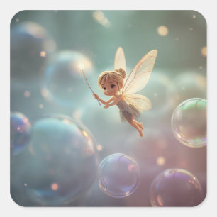Pegatina Cuadrada Burbble Fairy