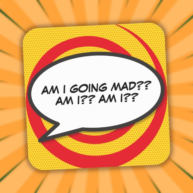 Pegatina Cuadrada Burbuja de Mensaje Divertido Retro (Your Message Speech Bubble Fun Retro Square Sticker)