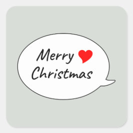 Pegatina Cuadrada Burbuja de texto Feliz Navidad