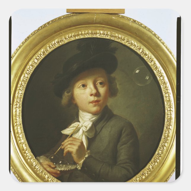 Pegatina Cuadrada Burbujas de jabón, 1784 (Anverso)